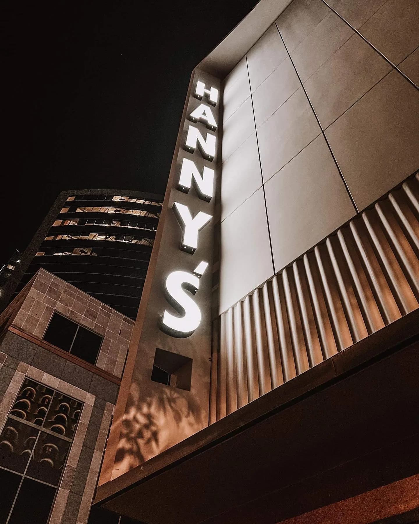 Hanny's building, downtown Phoenix, at night